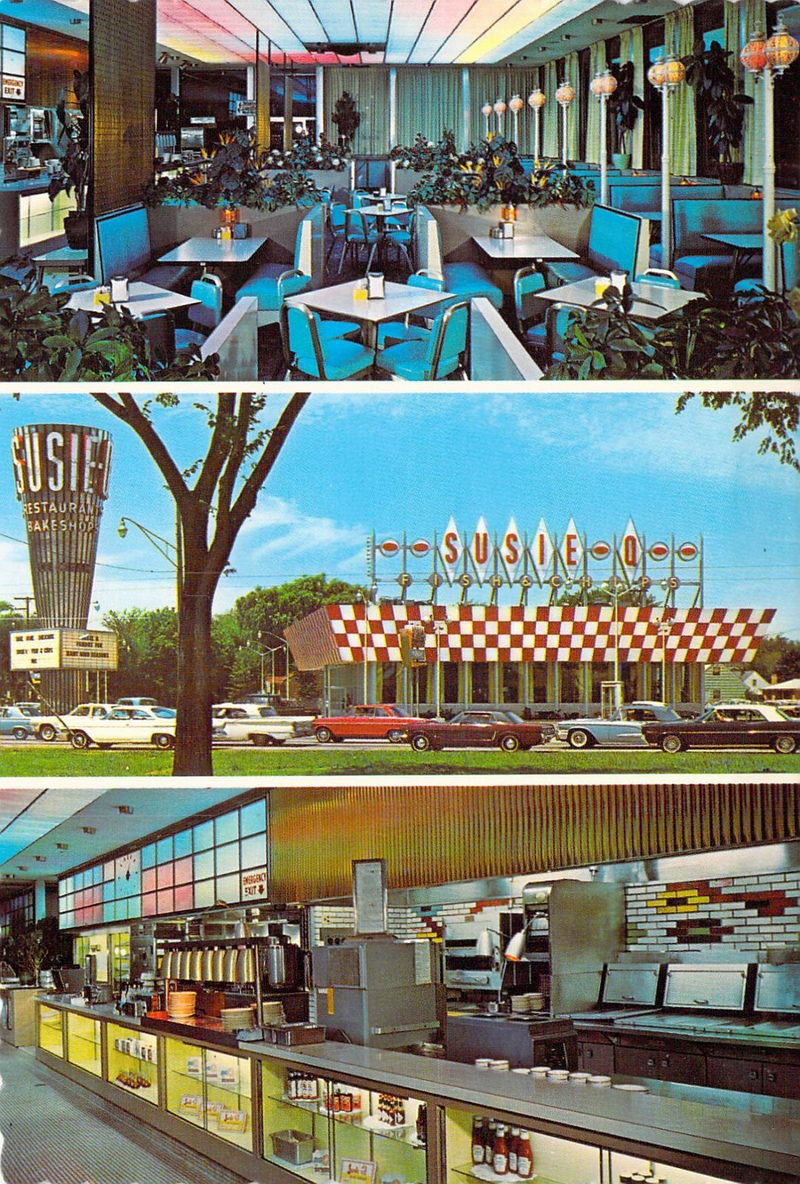 Susie-Q Chick N Chips - Vintage Postcard